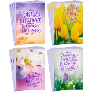 DaySpring Religious Easter Cards Assortment (16 Cards with Envelopes, 4 Designs) Tulip, Lily, Butterfly, Nature(Easter)