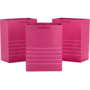 Hallmark 11″ Large Pink Gift Bags (Pack of 3 Bags, Stripes) for Birthdays, Mother’s Day, Valentine’s Day, Baby Showers, Bridal Showers, Bridesmaids Gifts, Bachelorette Parties(3 Large Gift Bags)