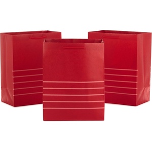 Hallmark 11″ Large Red Gift Bag Bundle (Pack of 3) for Birthdays, Graduations, Mother’s Day, Father’s Day, Baby Showers(Red)