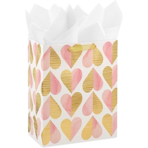 Hallmark 13″ Large Gift Bag with Tissue Paper (Pink and Gold Hearts) for Valentine’s Day, Bridal Showers, Weddings, Engagements(Large (Pack of 1))