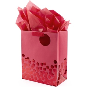 Hallmark 13″ Large Gift Bag with Tissue Paper (Red Foil Dots) for Christmas, Father’s Day, Birthdays, Graduations, Valentines Day, Sweetest Day or Any Occasion(Red Dots)