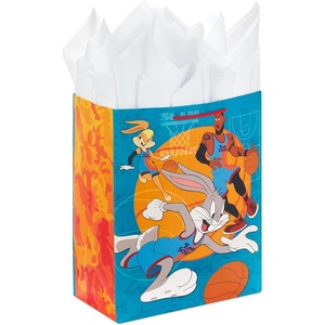 Hallmark 13″ Large Gift Bag with Tissue Paper (Space Jam: A New Legacy, Bugs Bunny, Basketball) for Kids, Birthdays, Christmas(Space Jam)