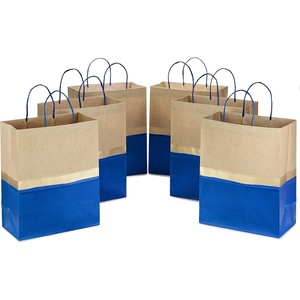 Hallmark 13″ Large Paper Gift Bags, 6-Pack (Pink & Kraft) for Christmas, Birthdays, Mother’s Day, Weddings, Baby Showers, Bridal Showers, Any Occasion(Blue)