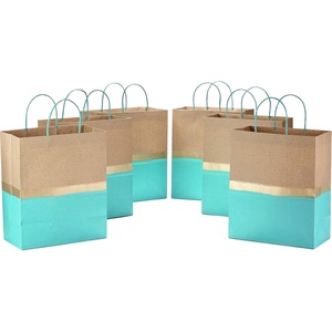 Hallmark 13″ Large Paper Gift Bags, 6-Pack (Pink & Kraft) for Christmas, Birthdays, Mother’s Day, Weddings, Baby Showers, Bridal Showers, Any Occasion(Turquoise)