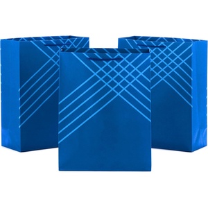 Hallmark 14″ Extra Large Red Gift Bag Bundle (Pack of 3) for Valentine’s Day, Birthdays, Graduations, Mother’s Day, Father’s Day, Baby Showers and More(Blue)