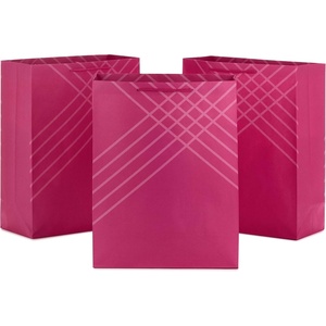 Hallmark 14″ Extra Large Red Gift Bag Bundle (Pack of 3) for Valentine’s Day, Birthdays, Graduations, Mother’s Day, Father’s Day, Baby Showers and More(Pink)