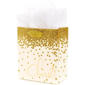 Hallmark 17″ Extra Large Gift Bag with Tissue Paper (White with Gold Polka Dots) for Valentine’s Day, Weddings, Engagements, Bridal Showers, Graduations, Retirements, Birthdays(Small)