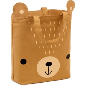 Hallmark 9″ Canvas Tote Bag (Teddy Bear Face) Reusable Gift Bag for Baby Showers, Birthdays, Kids(Teddy Bear Face)