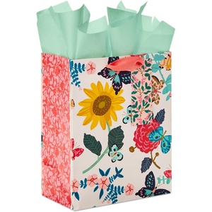 Hallmark 9″ Medium Gift Bag with Tissue Paper (Pink Rose) for Valentines Day, Birthdays, Bridal Showers, Weddings or Any Occasion(3 count (Pack of 1))
