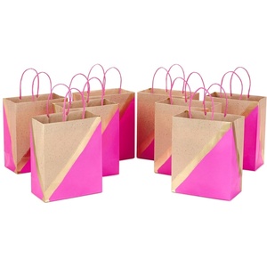 Hallmark 9″ Medium Paper Gift Bags, 8-Pack (Pink & Kraft) for Valentine’s Day, Easter, Birthdays, Mother’s Day, Weddings, Baby Showers, Bridal Showers, Any Occasion(Pink)