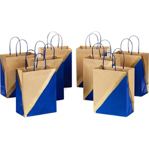 Hallmark 9″ Medium Paper Gift Bags, 8-Pack (Pink & Kraft) for Valentine’s Day, Easter, Birthdays, Mother’s Day, Weddings, Baby Showers, Bridal Showers, Any Occasion(Blue)