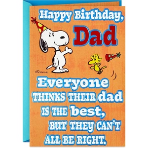 Hallmark Anniversary Card (Peanuts Vignette) (0399RZB1111)(Happy Birthday  Dad)