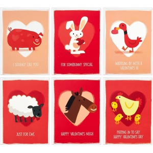 Hallmark Assorted Kids Valentine’s Day Cards, Farm Animal Puns (36 Cards and Envelopes) Sheep, Pig, Horse, Chicken, Duck, Rabbit(Farm Animal Valentine’s Day)