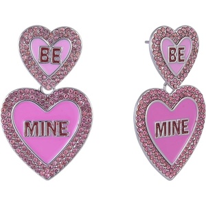 Hallmark “Be Mine” Pink Enamel Conversation Heart Earrings
