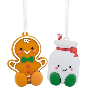 Hallmark Better Together Chips and Salsa Magnetic Christmas Ornaments, Set of 2, Shatterproof(Gingerbread & Milk)