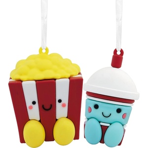 Hallmark Better Together Chips and Salsa Magnetic Christmas Ornaments, Set of 2, Shatterproof(Popcorn & Slushie)