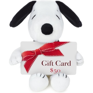 Hallmark Better Together Peanuts Holiday Plush Toys (Snoopy and Woodstock) 6″ Stuffed Toys, Gifts for Kids(Snoopy Gift Card Holder)
