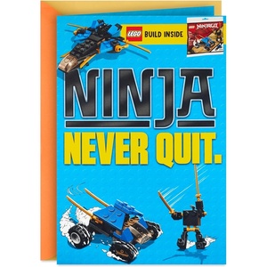 Hallmark Birthday Card for Kids with Legos (Ninjago Mini Thunder Raider Building Kit, Ages 7 and Up)(Ninjago Mini Thunder Raider Building Kit  Ages 7 and Up)