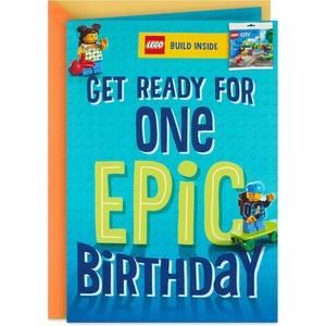 Hallmark Birthday Card for Kids with Legos (Playground Building Kit, Ages 5 and Up).(Playground Building Kit  Ages 5 and Up)