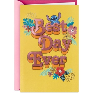 Hallmark Birthday Card for Kids with Sound (Plays Mickey Mouse Clubhouse Theme)(Lilo & Stitch)