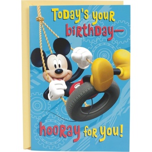 Hallmark Birthday Card for Kids with Sound (Plays Mickey Mouse Clubhouse Theme)(Mickey Mouse)