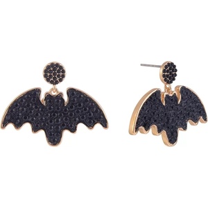 Hallmark Black Stone Bat Earrings