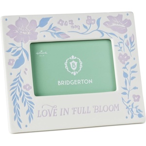 Hallmark Bridgerton Ceramic Picture Frame (Love in Full Bloom) Gift for Weddings, Engagements, Anniversaries, Mother’s Day, Birthdays