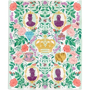 Hallmark Bridgerton Throw Blanket, 50″ x 60″ (Purple Silhouettes on Green Floral) Gift for Moms, Daughters, Sisters, Teens, Christmas, Mother’s Day, Valentine’s Day