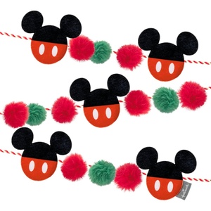 Hallmark Christmas Garland, Disney Mickey Mouse Ears Garland, 72″, Fabric, Gifts for Disney Fans