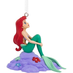 Hallmark Christmas Ornament, Disney The Little Mermaid Ariel on Rock Ornament, Gifts for Disney Fans