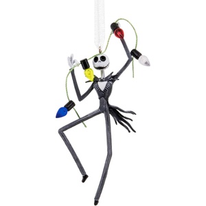 Hallmark Christmas Ornament, Disney Tim Burton’s The Nightmare Before Christmas Jack Skellington with String Lights Ornament, Gifts for Disney Fans