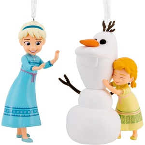 Hallmark Christmas Ornaments, Disney Frozen Elsa, Anna and Olaf Ornaments, Set of 2, Gifts for Disney Fans
