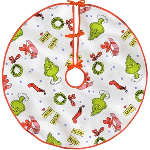 Hallmark Christmas Tree Skirt, Dr. Seuss’s How the Grinch Stole Christmas! Tree Skirt, 48″, Fabric, Gifts for Dr. Seuss Fans