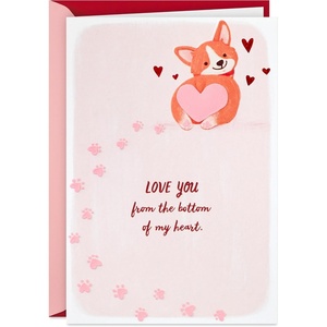 Hallmark Corgi Dog Valentine’s Day Card (Love You from the Bottom of My Heart) for Kids, Teens, Spouse, Family Member(Corgi Valentine’s Day)