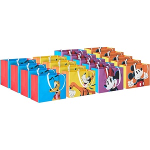 Hallmark Disney 4″ Mini Gift Bags (18 Bags: Mickey, Minnie, Goofy, Pluto) for Party Favors, Gift Cards, Classroom Treats(Disney)