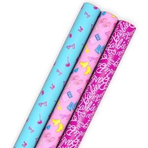 Hallmark Disney Frozen Birthday Wrapping Paper Mini Rolls, 3-Pack (Elsa and Anna on Purple, Olaf on Blue) for Kids Parties, Christmas, Celebrations, Any Occasion – 45 Sq. Ft. Total(Barbie (3 Rolls))