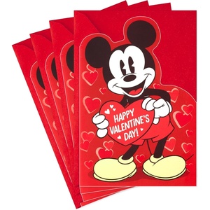 Hallmark Disney Mickey Mouse Valentine’s Day Cards, Pack of 4 (All the Things You Love)(Mickey Mouse  4 Cards with Envelopes)