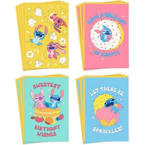 Hallmark Disney Princess Assorted Blank Note Cards, Hellos (Pack of 24 Cards with Envelopes)(Stitch)
