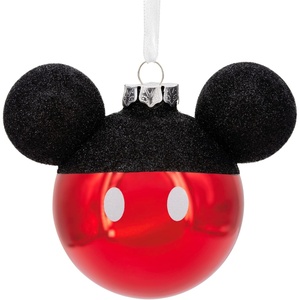 Hallmark Disney Stitch Santa Hat Blown Glass Christmas Ornament(Mickey Mouse Head)
