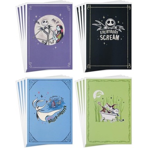 Hallmark Disney Tim Burton’s The Nightmare Before Christmas Everyday Card Assortment (16 Cards and Envelopes) for Halloween, Holidays, Fans