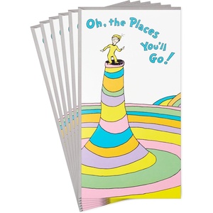 Hallmark Dr. Seuss Graduation Card Money Holders or Gift Card Holders (Oh, the Places You’ll Go! 6 Cards with Envelopes) for High School, Kindergarten, Middle School, College and College Graduates(Oh the Places You’ll Go  6 Money Holder Cards)