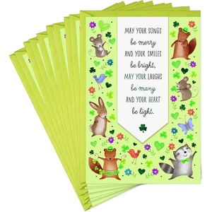Hallmark Easter Cards Assortment, Fuzzy Wishes (8 Cards with Envelopes)(St. Patrick’s Day  Festive Critters)