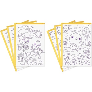 Hallmark Easter Cards Assortment for Kids, 6 Coloring Cards with Envelopes (Chick, Bunny, Duck)(6 Coloring Cards with Envelopes)