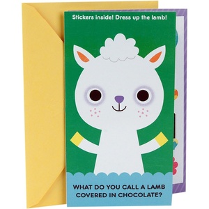 Hallmark Easter Cards Assortment for Kids, 6 Coloring Cards with Envelopes (Chick, Bunny, Duck)(Lamb  1 Coloring Card with Envelope)