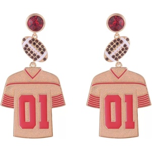 Hallmark Enamel Jersey Football Earrings