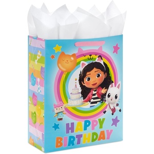 Hallmark Gabby’s Dollhouse 15″ Extra Large Birthday Gift Bag with Tissue Paper (Blue and Pink Rainbow) for Kids, Grandchildren, Friends(Gabby’s Dollhouse)