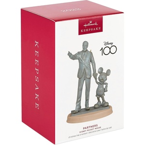 Hallmark Keepsake Christmas Ornament 2023, Disney Mickey Mouse Partners, Gifts for Disney Fans(Walt & Mickey Statue)