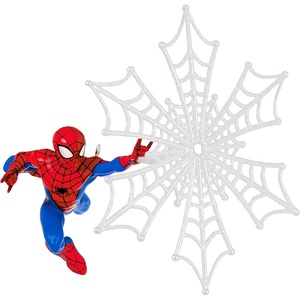 Hallmark Keepsake Christmas Ornament 2023, Marvel Comics The Avengers 60th Anniversary Ornament, Super Hero Gifts(Spidey Spins a Snowflake)