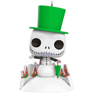 Hallmark Keepsake Christmas Ornament 2024, Disney Tim Burton’s The Nightmare Before Christmas Jack Skellington Snowman Funko POP!, Gifts for Disney Fans(Jack Snowman Funko POP!)