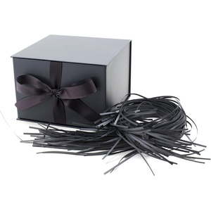 Hallmark Medium Gift Box with Lid and Shredded Paper Fill (Gray 7 inch Box) for Weddings, Graduations, Birthdays, Father’s Day, Groomsmen Gifts, All Occasion(Coal)